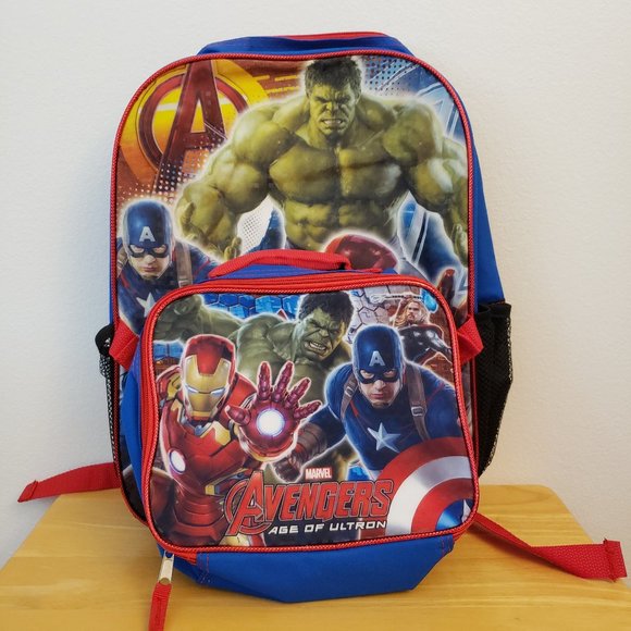 Marvel Avengers Age of Ultron Backpack with Detachable Lunchbox - Picture 1 of 10